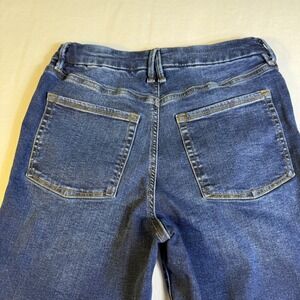 Good American Jeans M Pull-On Straight Leg Medium Wash‎ Stretch Women's Denim